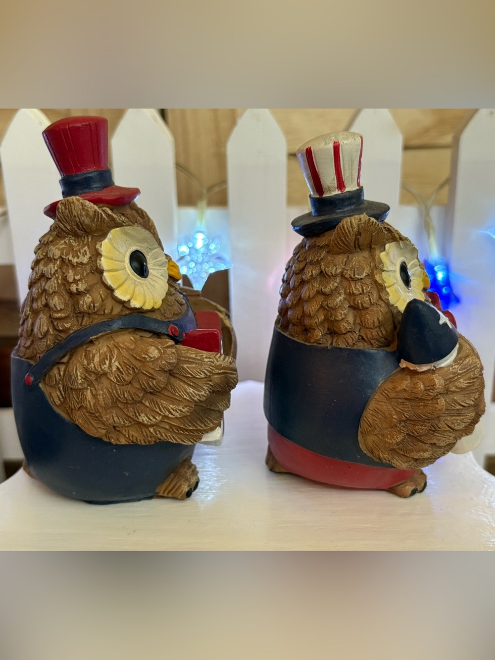 Patriotic 4th of July Set of 2 Owls - Picture 4 of 5